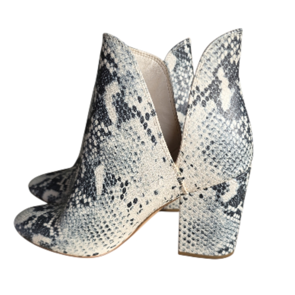 Madden Girl Snakeskin Ankle Booties - Black and Cream